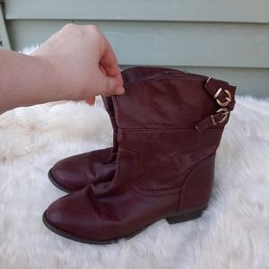 Chinese Laundry Plum Leather Boots Sz 8